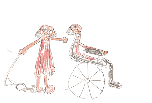 Zeichnung Rollstuhl